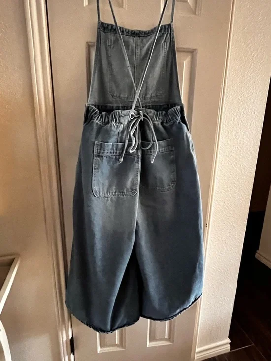 Oli & Hali Light Blue Wide-Leg Denim Overalls - Picture 4 of 5